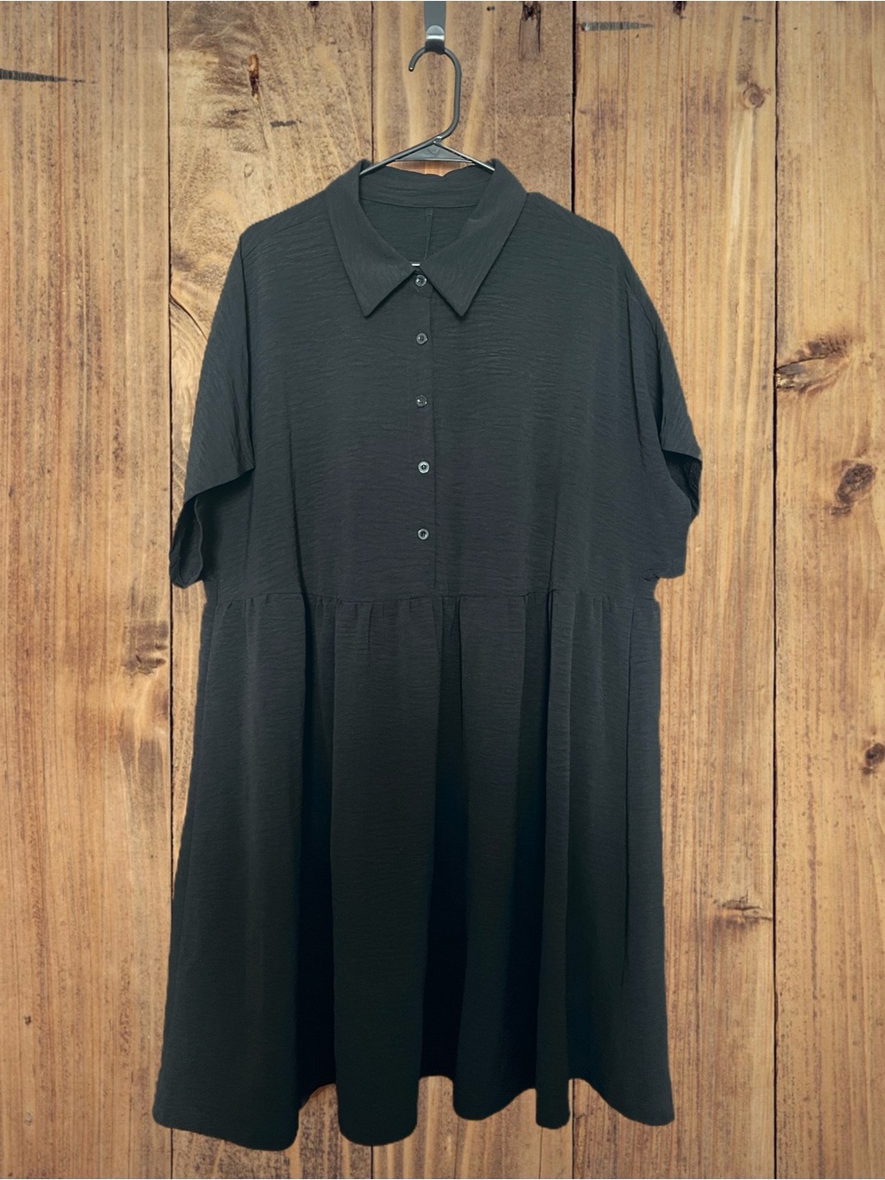 Shein Curve 4X Women's Black Button-Front Collared Dress